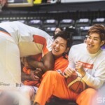 左から #54 ダバンテ・ガードナー 、#22 上江田勇樹、#16 渡辺竜之佑